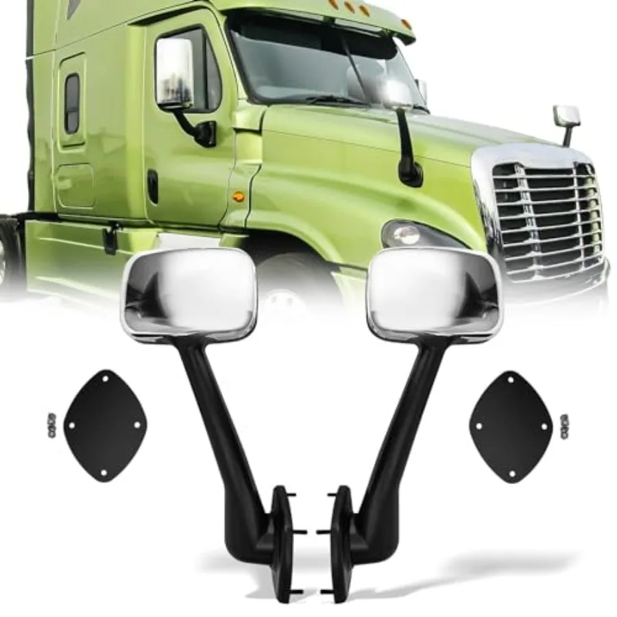 Chrome Hood Mirror for Freightliner Cascadia 2008-2017 Manual Adjustable Hood Mirror Pair for Semi Trucks Driver and Passenger
Chrome Hood Mirror for Freightliner Cascadia 2008-2017 Manual Adjustable Hood Mirror Pair for Semi Trucks Driver and Passenger