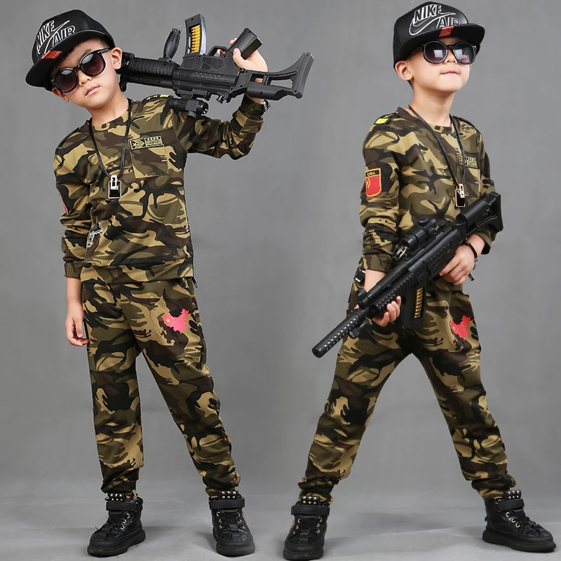 Kids Camouflage Sets Children's Summer Camp Costumes Boys Military Uniform Sports Clothes Long-Sleeve Tops + Pants 2 Pcs Twinset
Kids Camouflage Sets Children's Summer Camp Costumes Boys Military Uniform Sports Clothes Long-Sleeve Tops + Pants 2 Pcs Twinset