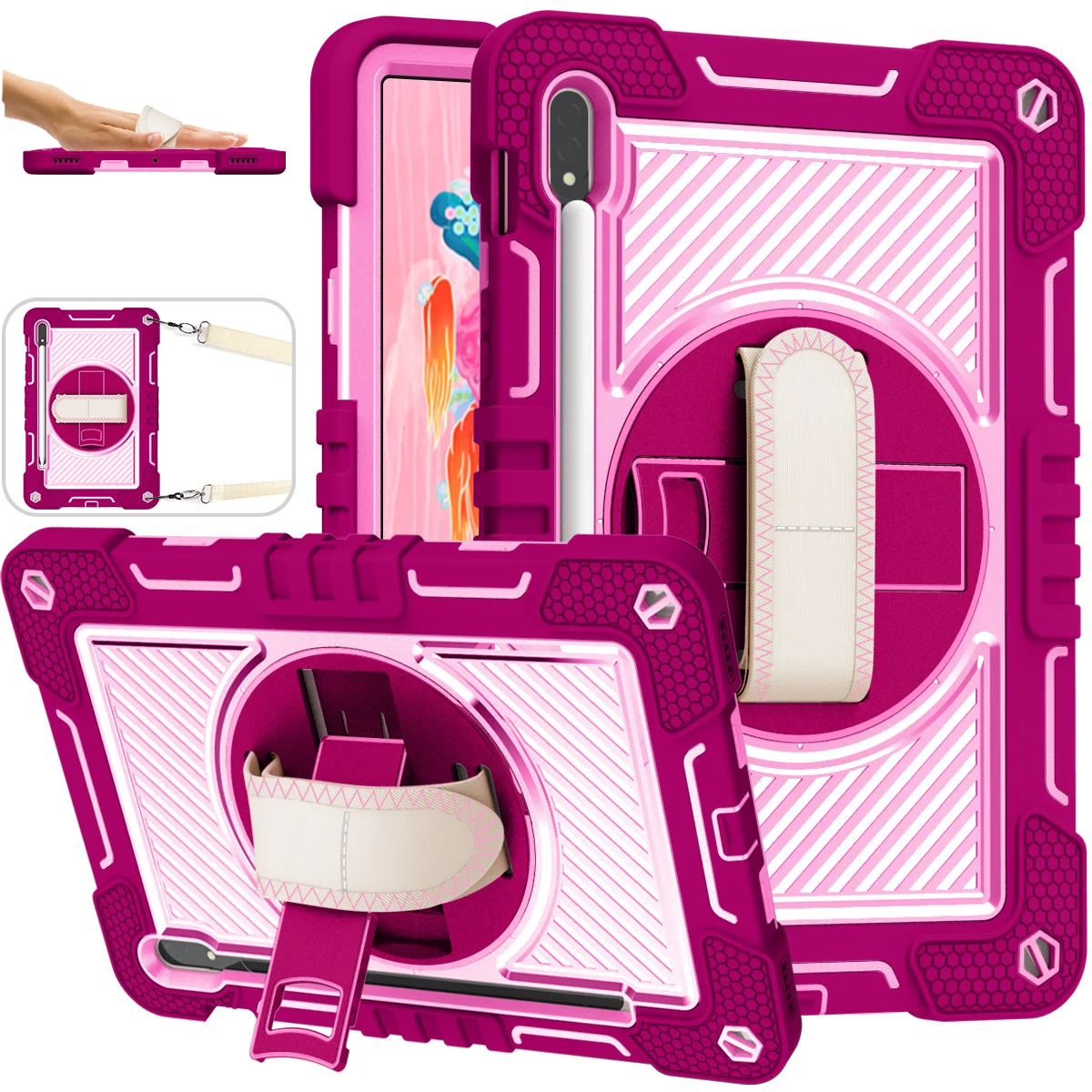 Case For Universal Samsung Galaxy Tab S8 S7 11 inch SM-X700 X706 SM-T870 T875 T876B 360 Rotating Stand Cover With Shoulder Strap
Case For Universal Samsung Galaxy Tab S8 S7 11 inch SM-X700 X706 SM-T870 T875 T876B 360 Rotating Stand Cover With Shoulder Strap