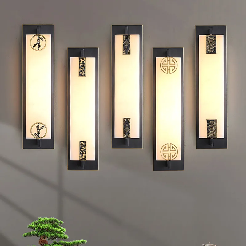 New Chinese style wall lamp, living room TV background wall lamp, corridor aisle, Chinese style all copper marble bedroom bedsid
New Chinese style wall lamp, living room TV background wall lamp, corridor aisle, Chinese style all copper marble bedroom bedsid
