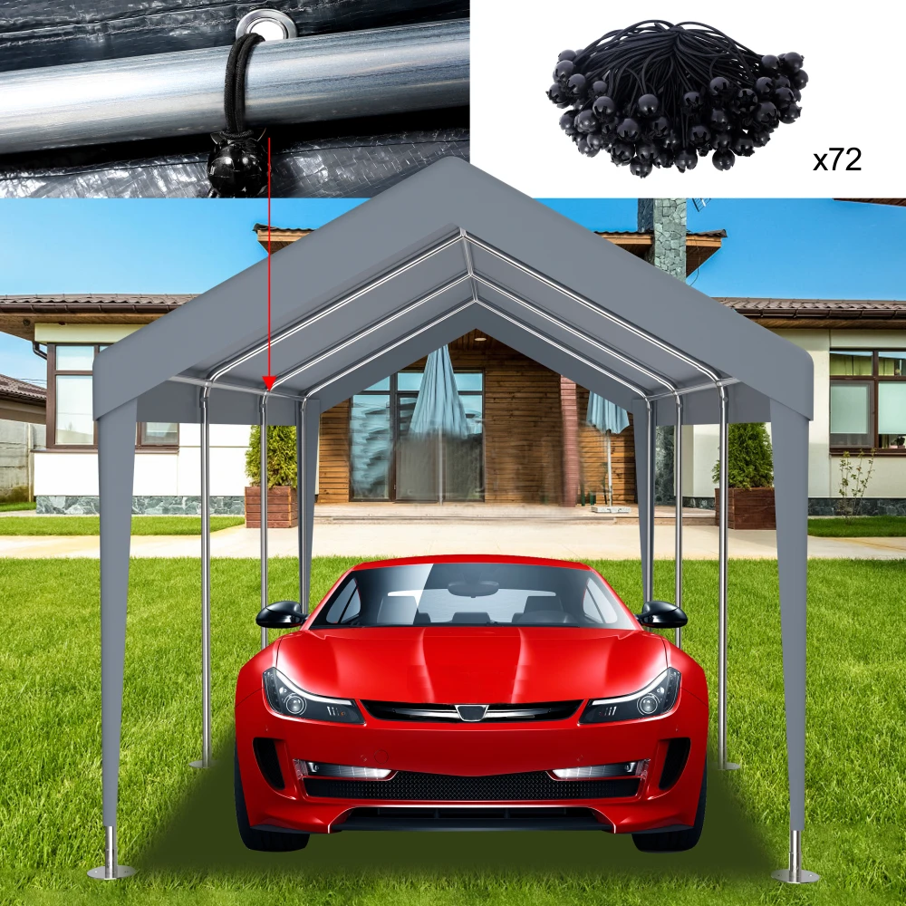 Ye 10x20ft Carport Replacement Canopy Cover, Waterproof & UV Protected Tarp with 72 Elastic Buckles, Suitable for Garage Shelter (Frame Not Included), Grey
Ye 10x20ft Carport Replacement Canopy Cover, Waterproof & UV Protected Tarp with 72 Elastic Buckles, Suitable for Garage Shelter (Frame Not Included), Grey