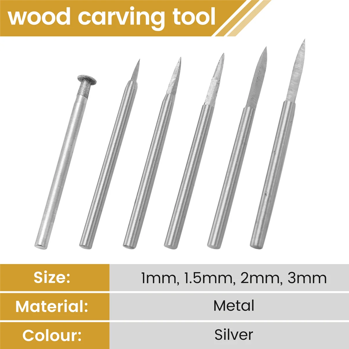 A95U Wood Carving Drill Bits Set for Rotary Tool 6Pcs Engraving Drill Accessories Bit Wood Crafts Grinding Tool 3mm
A95U Wood Carving Drill Bits Set for Rotary Tool 6Pcs Engraving Drill Accessories Bit Wood Crafts Grinding Tool 3mm