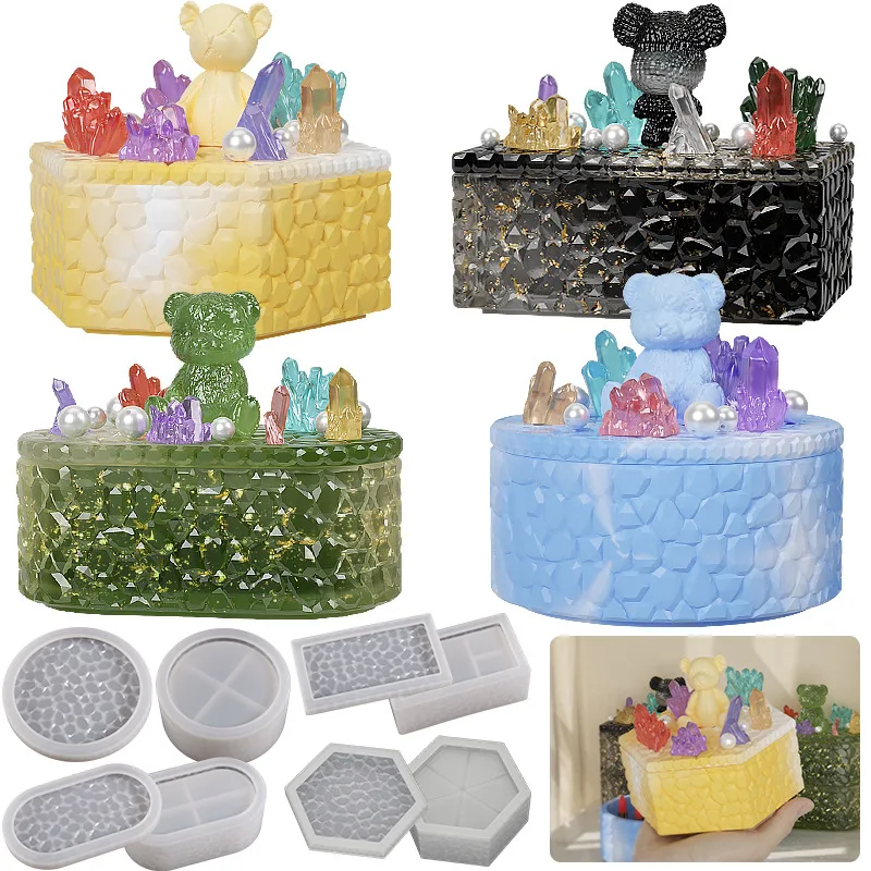 Creative DIY Round Oval Hexagon Storage Box Silicone Mold For DIY Craft Home Handmade Storage Box Making Epoxy Resin Molds
Creative DIY Round Oval Hexagon Storage Box Silicone Mold For DIY Craft Home Handmade Storage Box Making Epoxy Resin Molds