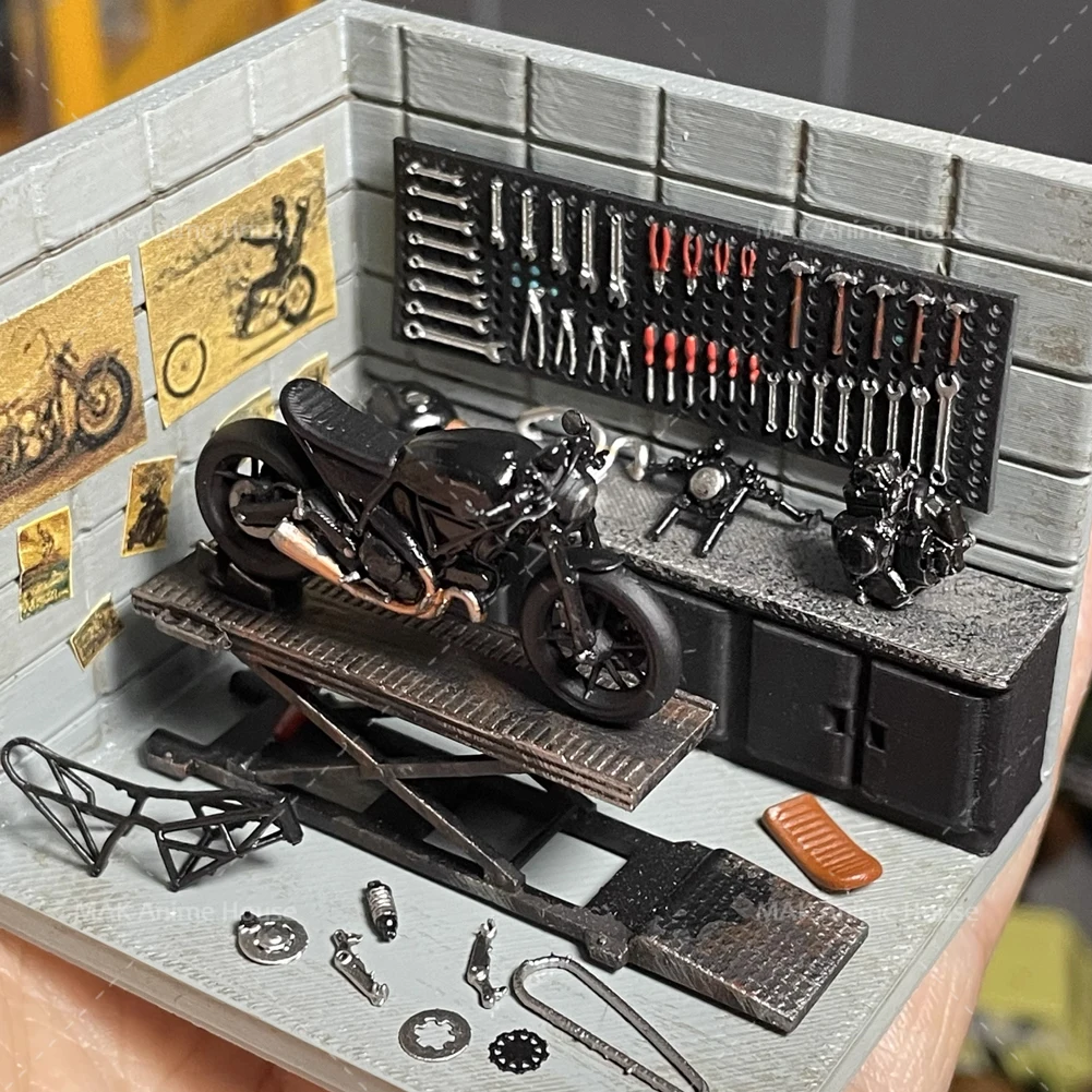 Miniature Figure 1/64 Motorcycle Painting Garage Model Modification Car Repair Accessories Scene Collocation
Miniature Figure 1/64 Motorcycle Painting Garage Model Modification Car Repair Accessories Scene Collocation