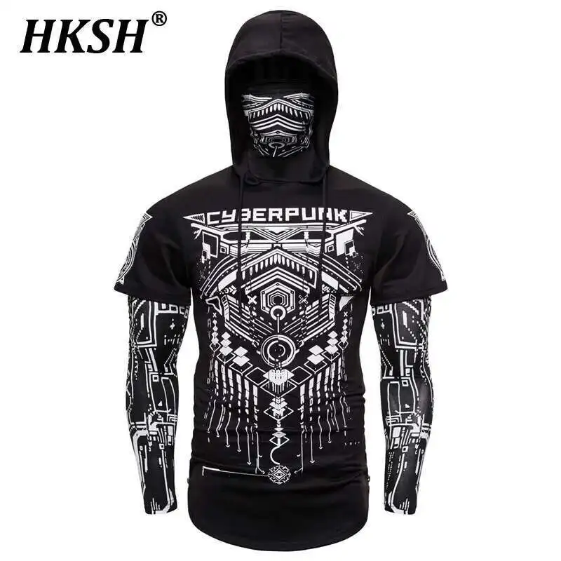 HKSH Spring Summer Elastic Hooded T-shirts Men's Tide Dark Ninja Sweatshirt Skull Mask Streetwear Fashion Print Chic Tops HK1826
HKSH Spring Summer Elastic Hooded T-shirts Men's Tide Dark Ninja Sweatshirt Skull Mask Streetwear Fashion Print Chic Tops HK1826