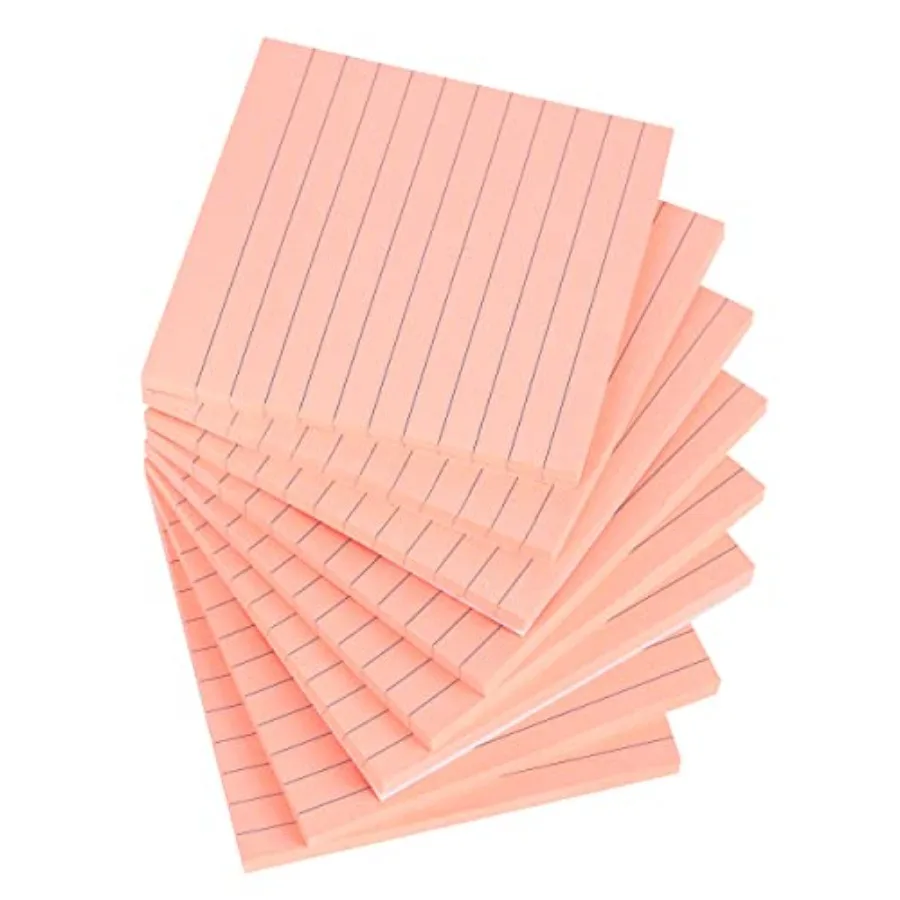 Lined Sticky Notes 4x4 Inch, Ruled Self-Stick Pads, Easy to Post for Home, Office, Notebook, 8 Pads/Pack
Lined Sticky Notes 4x4 Inch, Ruled Self-Stick Pads, Easy to Post for Home, Office, Notebook, 8 Pads/Pack