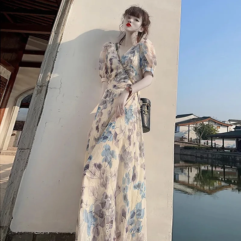 French Print Long Dress Women's Summer New V-Neck Beach Bohemia Luxury Party Vestidos Y2k Short-Sleeved Elegant Dresses Female
French Print Long Dress Women's Summer New V-Neck Beach Bohemia Luxury Party Vestidos Y2k Short-Sleeved Elegant Dresses Female