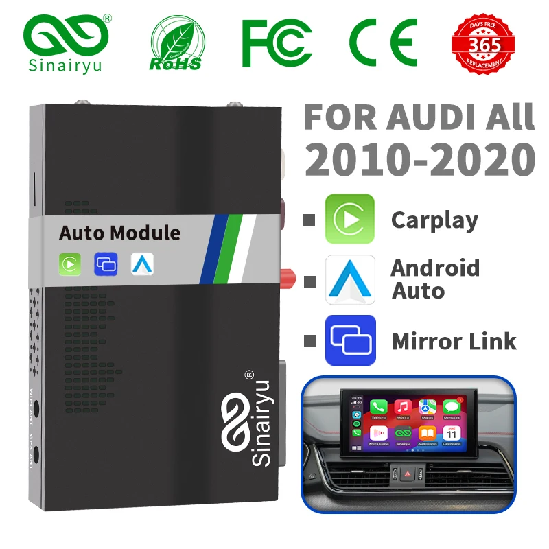 Sinairyu Wireless Apple CarPlay for Audi A1 A3 A4 A5 A6 A7 A8 Q2 Q3 Q5 Q7 S4 S5 MMI Car Play Android Auto Mirror Reverse Camera
Sinairyu Wireless Apple CarPlay for Audi A1 A3 A4 A5 A6 A7 A8 Q2 Q3 Q5 Q7 S4 S5 MMI Car Play Android Auto Mirror Reverse Camera