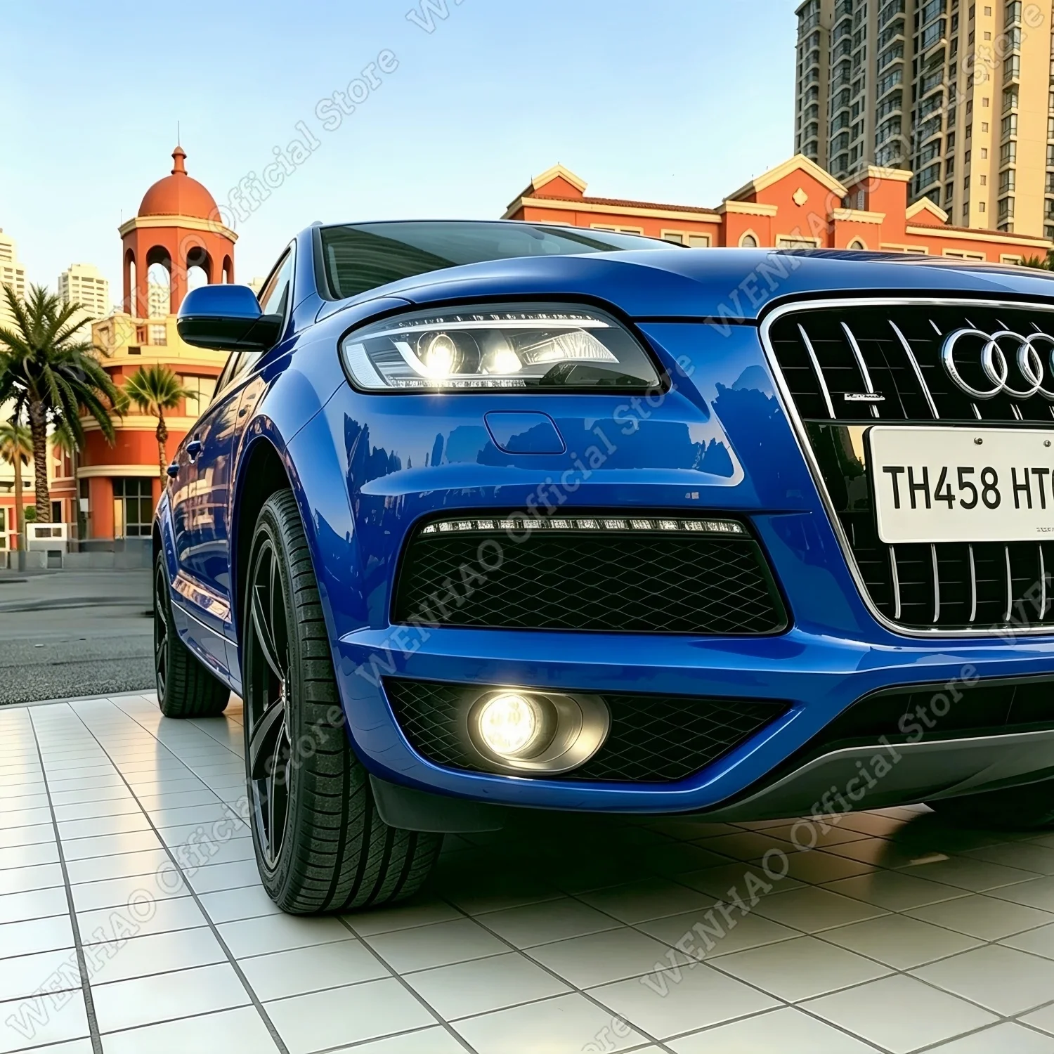 Matte Black Car Front Bumper Fog Light Grilles For Audi Q7 Sline 2010-2015 Tuning Foglamp Frames Headlight Frame Accessories
Matte Black Car Front Bumper Fog Light Grilles For Audi Q7 Sline 2010-2015 Tuning Foglamp Frames Headlight Frame Accessories