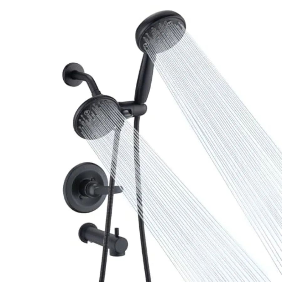 Tub shower faucet set for Delta 1300/1400 13/14 series, matte black metal trim kit with high-pressure dual shower head combo, v
Tub shower faucet set for Delta 1300/1400 13/14 series, matte black metal trim kit with high-pressure dual shower head combo, v