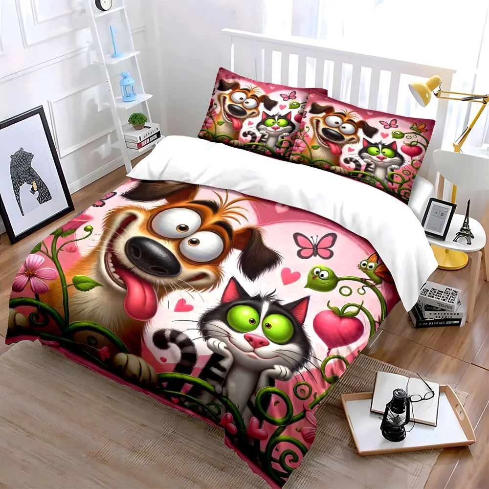 "Playful Pet Love Illustration Set" kid's and adults' bedroom decor, Exquisite three-piece bedding set gift
"Playful Pet Love Illustration Set" kid's and adults' bedroom decor, Exquisite three-piece bedding set gift