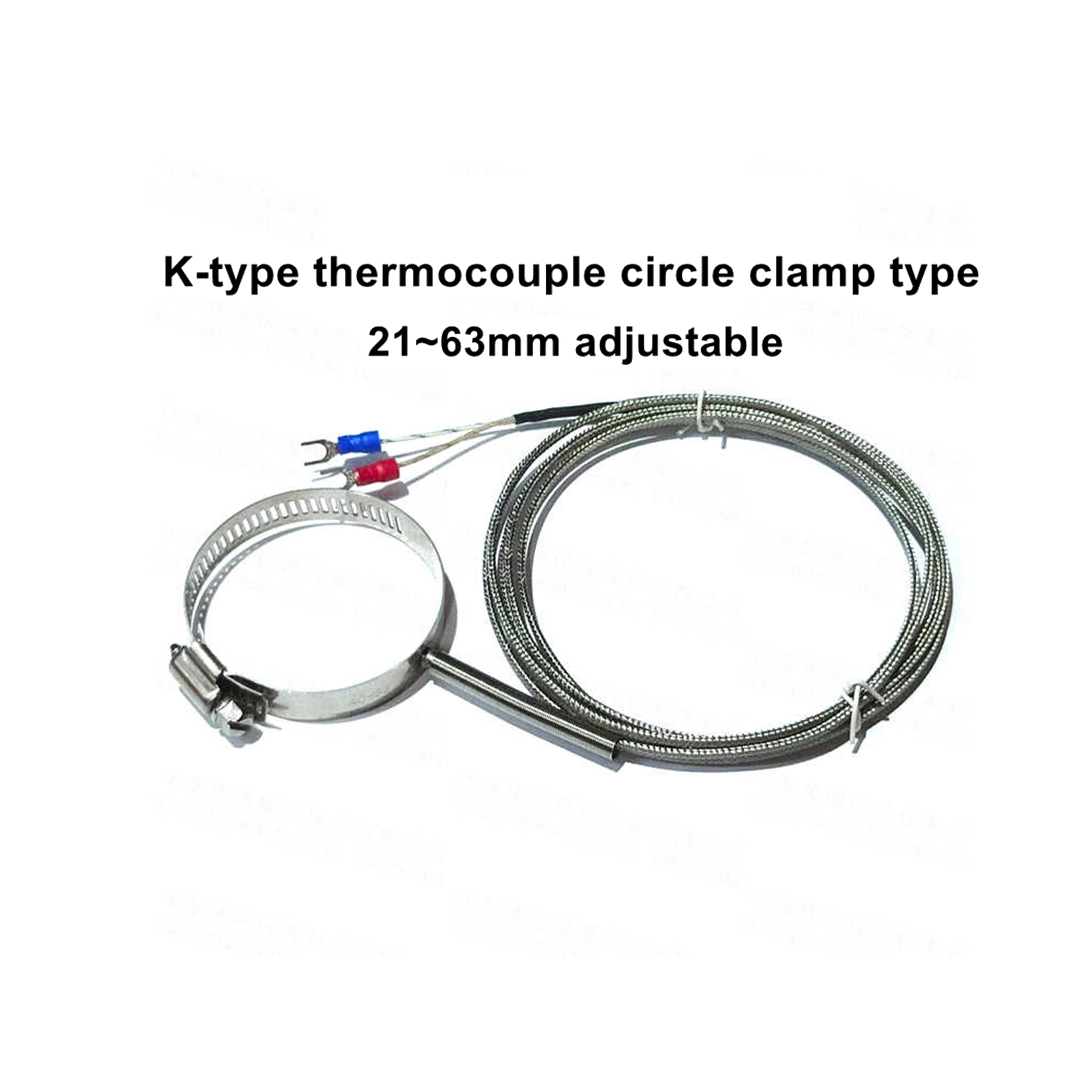 K-type Thermocouple Circle Clamp Temperature Sensor 21~63mm ID 1.5mm Length Adjustable
K-type Thermocouple Circle Clamp Temperature Sensor 21~63mm ID 1.5mm Length Adjustable