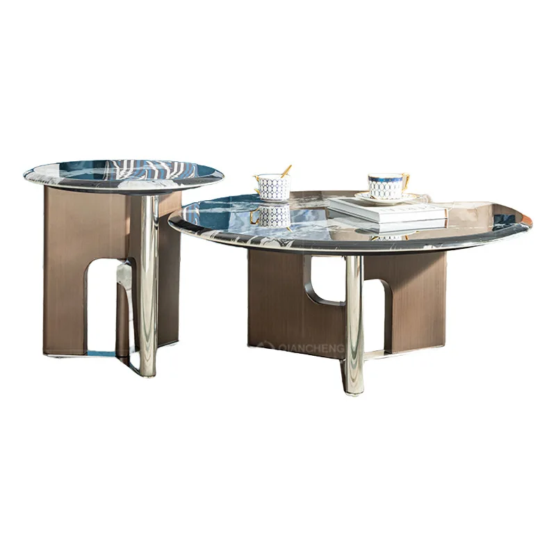 Italian light luxury marble round coffee table combination, creative size high and low retro set
Italian light luxury marble round coffee table combination, creative size high and low retro set