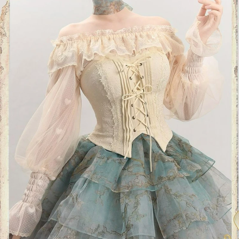 Japanese Kawaii Mesh Lolita Blouses Women Sweet Y2k Ruffles Slash Neck Gigot Long Sleeves Undershirt Vintage Elegant Shirts Tops
Japanese Kawaii Mesh Lolita Blouses Women Sweet Y2k Ruffles Slash Neck Gigot Long Sleeves Undershirt Vintage Elegant Shirts Tops