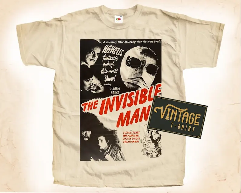 The Invisible Man V2 T shirt Tee Natural Vintage Cotton Movie Poster Beige All Sizes
The Invisible Man V2 T shirt Tee Natural Vintage Cotton Movie Poster Beige All Sizes