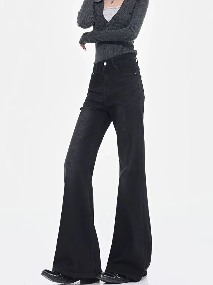 Women's Vintage Black Micro Flared Jeans Street Style Trousers Autumn Girl Casual Bottoms Female High Waist Bell-bottom Pants
Women's Vintage Black Micro Flared Jeans Street Style Trousers Autumn Girl Casual Bottoms Female High Waist Bell-bottom Pants