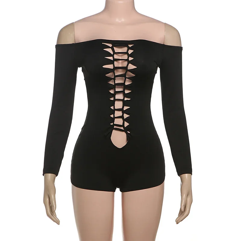 Sexy Hollow Out Bodycon Playsuit Woman Jumpsuits Short Long Sleeve Slash Neck Off the Shoulder Black Romper Night Club Outfits
Sexy Hollow Out Bodycon Playsuit Woman Jumpsuits Short Long Sleeve Slash Neck Off the Shoulder Black Romper Night Club Outfits
