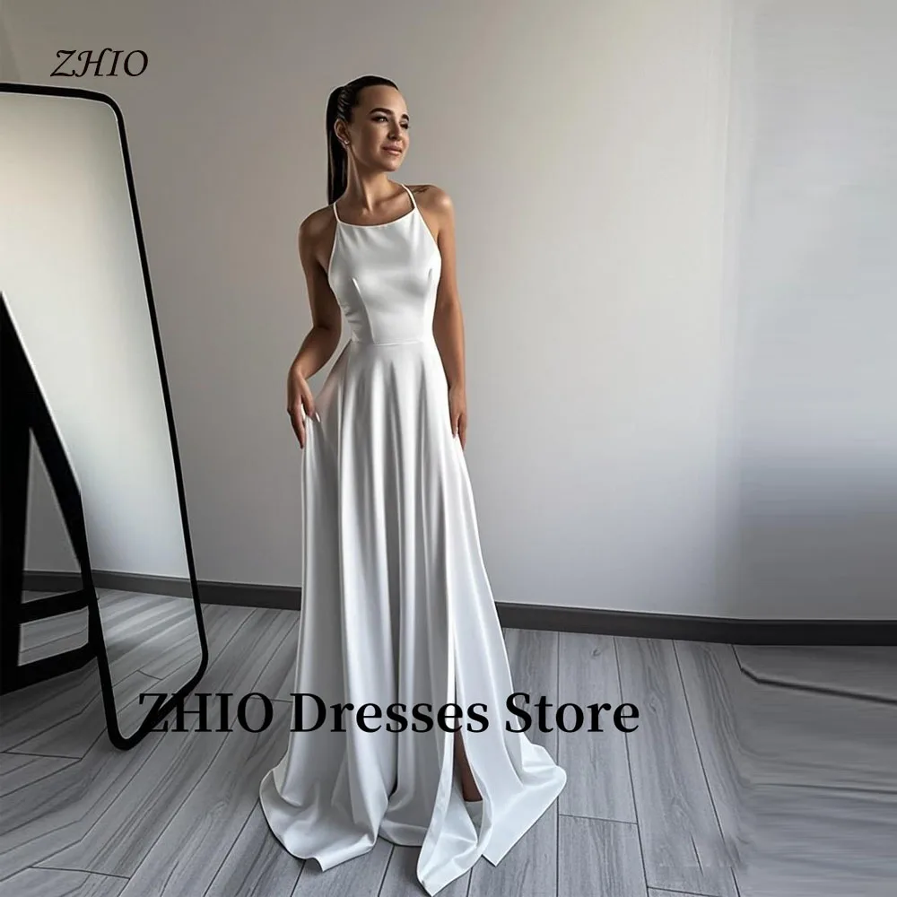 ZHIO Halter White Evening Party Dresses Satin Wedding Formal Prom Gowns Side Split Backless Formal Occasion Dress Plus Size
ZHIO Halter White Evening Party Dresses Satin Wedding Formal Prom Gowns Side Split Backless Formal Occasion Dress Plus Size