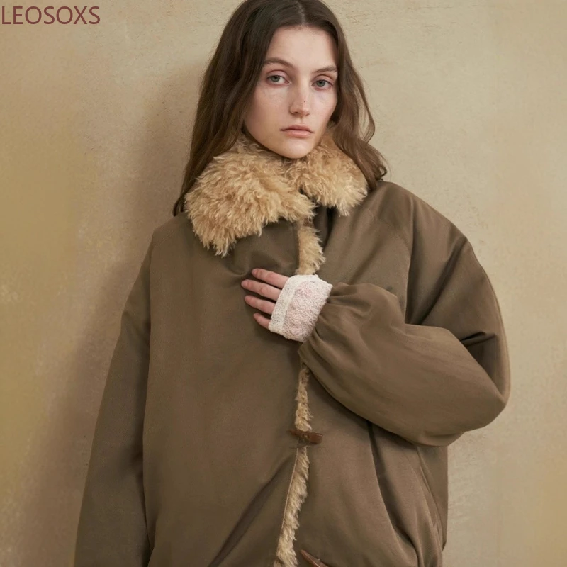Women Coats Streetwear Loose Casual New Retro Motorcycle Cotton Jacket Thick Warm Female Overcoat Autumn Winter
Women Coats Streetwear Loose Casual New Retro Motorcycle Cotton Jacket Thick Warm Female Overcoat Autumn Winter