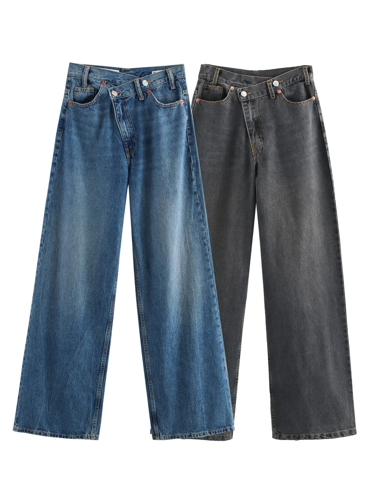 OUROPEAN ZTATION 2025 Autumn Lady Streetwear Button Jeans High Waist Trendy Spring Female Long Pants Ruffles Loose Fit Bottoms
OUROPEAN ZTATION 2025 Autumn Lady Streetwear Button Jeans High Waist Trendy Spring Female Long Pants Ruffles Loose Fit Bottoms
