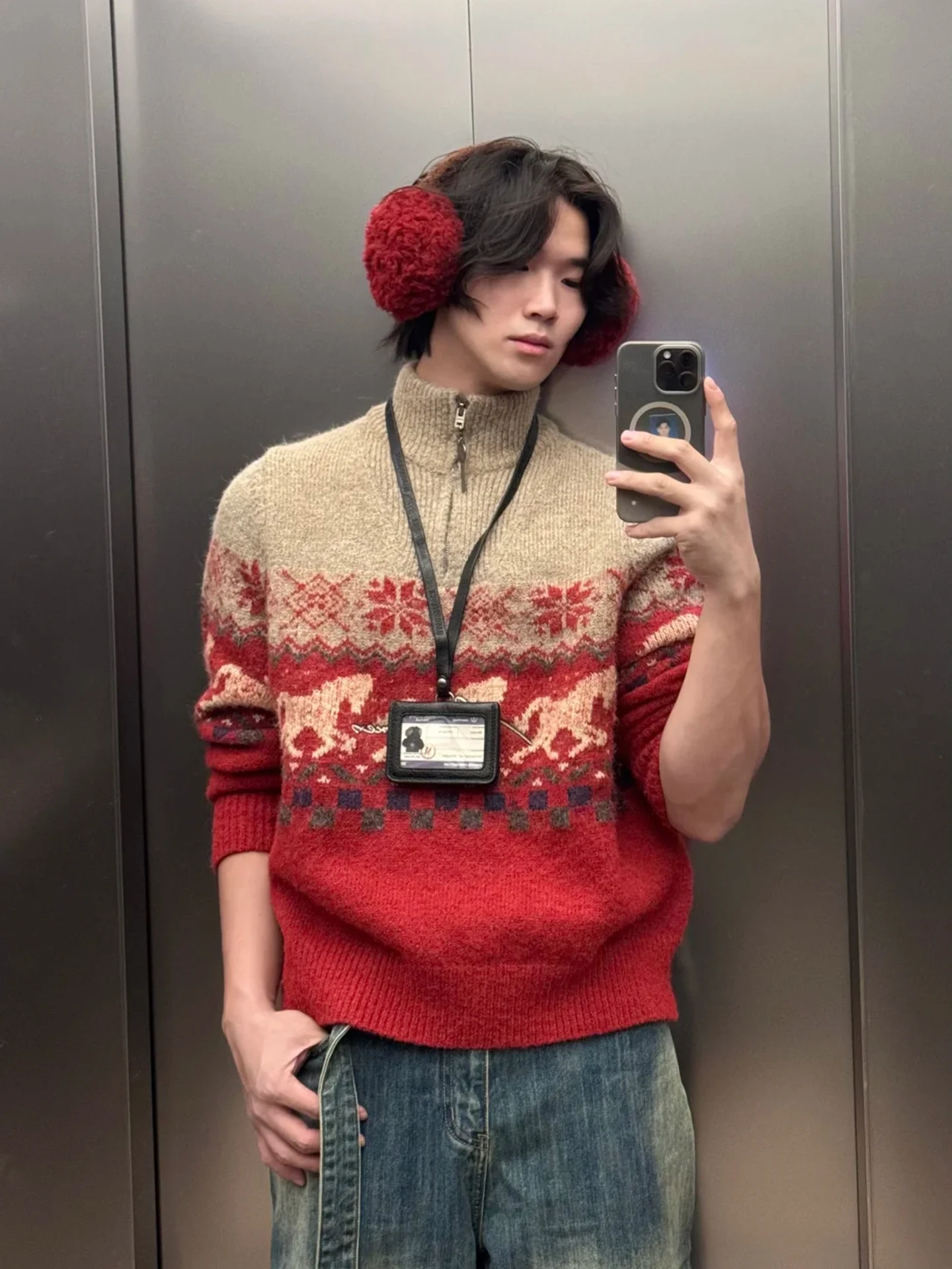 2026 Year Men's Knitted Sweater f Open Collar Fair Isle Pattern Retro Contrast Color Knitwear Warm Casual Long Sve
2026 Year Men's Knitted Sweater f Open Collar Fair Isle Pattern Retro Contrast Color Knitwear Warm Casual Long Sve