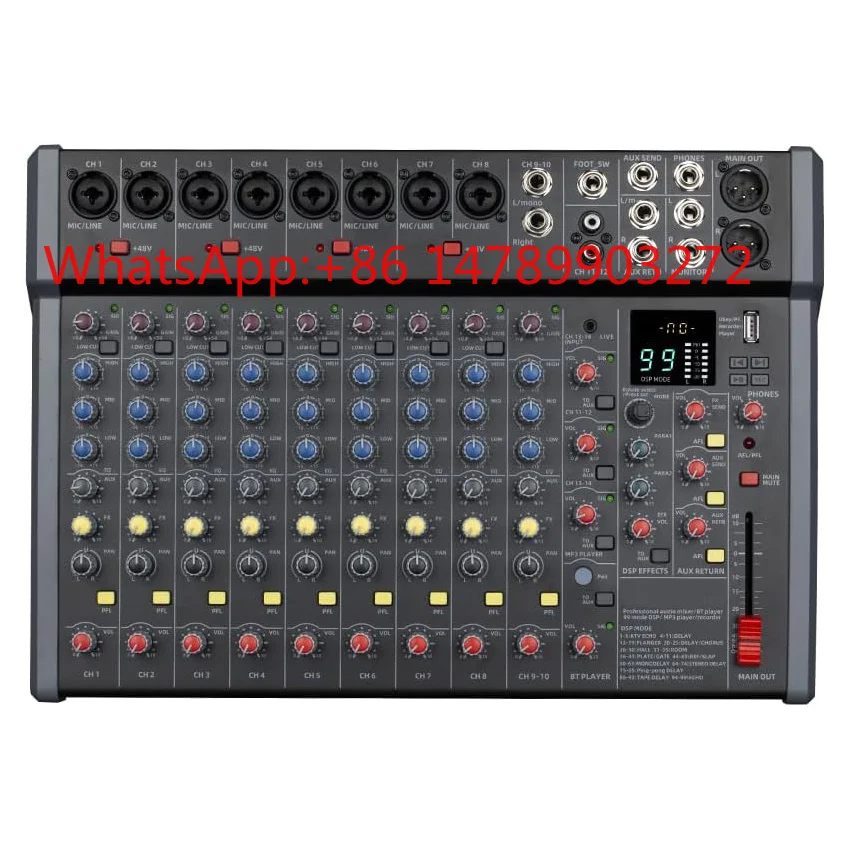 14 Channel DJ Mixer 48V Power Recording Studio Live Karaoke Device
14 Channel DJ Mixer 48V Power Recording Studio Live Karaoke Device