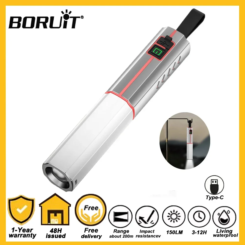 Светодиодный фонарь BORUiT с регулируемым фокусом, портативный, перезаряжаемый через Type-C, дальнобойный, водонепроницаемый, для кемпинга и походов на природе
Светодиодный фонарь BORUiT с регулируемым фокусом, портативный, перезаряжаемый через Type-C, дальнобойный, водонепроницаемый, для кемпинга и походов на природе