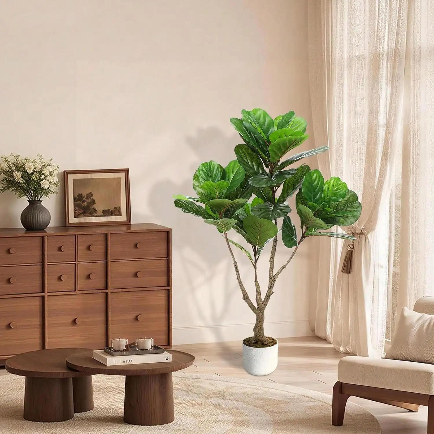 5 Ft Artificial Rubber Plant With Pot, Realistic Faux Indoor Plant, Lifelike PEVA Leaves Evergreen Decorative Tropical Plant For Home, Office, Living Room & Entryway
5 Ft Artificial Rubber Plant With Pot, Realistic Faux Indoor Plant, Lifelike PEVA Leaves Evergreen Decorative Tropical Plant For Home, Office, Living Room & Entryway