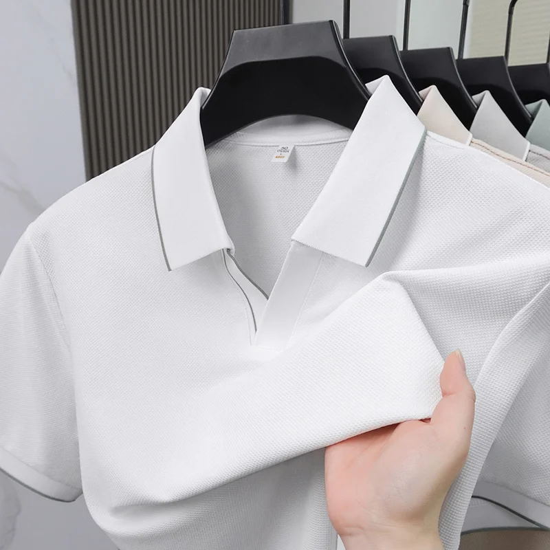 Mens Short Sleeve Polo Shirts Classic Fit Casual Collared T Shirts Soft Comfortable Fashion Tops for Men Suitable Golf Business
Mens Short Sleeve Polo Shirts Classic Fit Casual Collared T Shirts Soft Comfortable Fashion Tops for Men Suitable Golf Business
