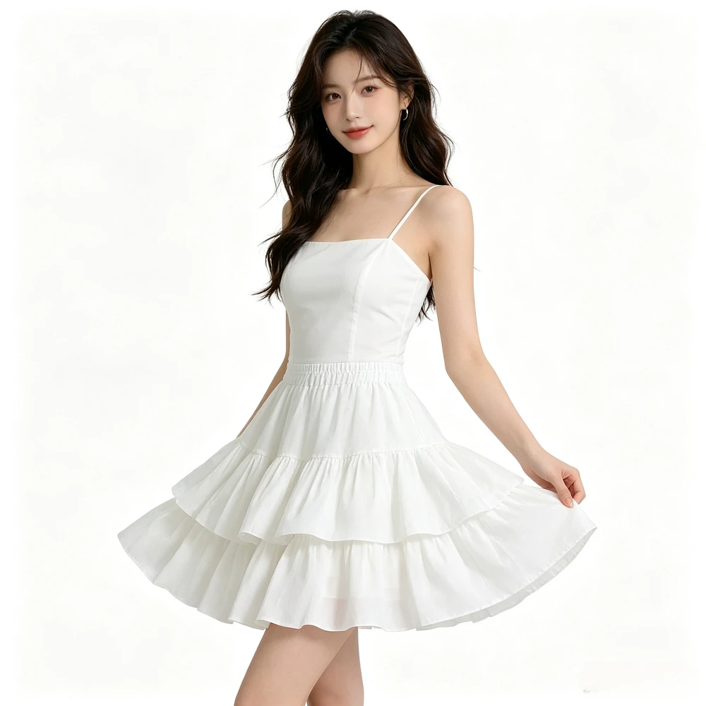 Women Slim Fit Pleated A-Line Skirt White Ruffle Tiered Pretty Elastic High Waist Summer Casual Basic Korean Harajuku Style
Women Slim Fit Pleated A-Line Skirt White Ruffle Tiered Pretty Elastic High Waist Summer Casual Basic Korean Harajuku Style
