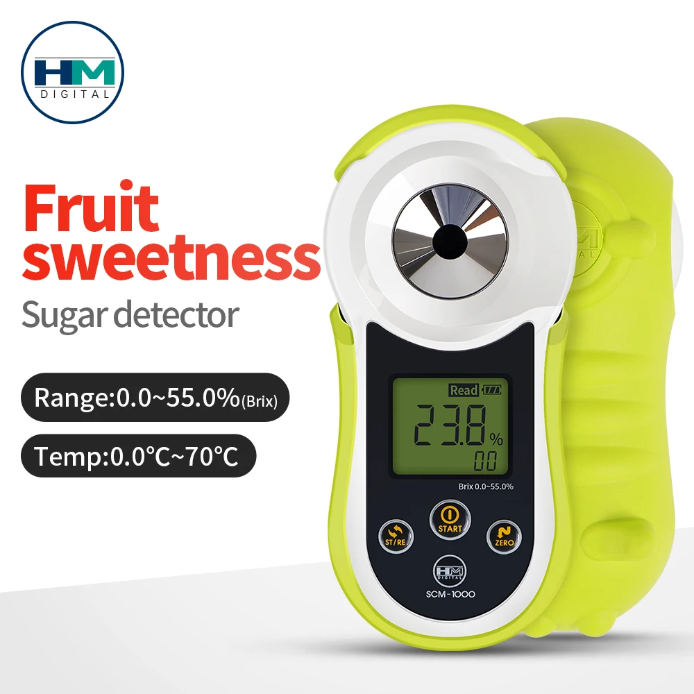 Digital Display Fruit Refractometer HM SCM-1000 Automatic Temp Compensation 0-55% Sugar Meter Tester Fruit Brix Refractometer
Digital Display Fruit Refractometer HM SCM-1000 Automatic Temp Compensation 0-55% Sugar Meter Tester Fruit Brix Refractometer