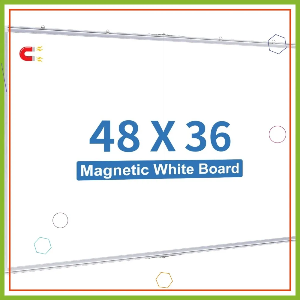 Large 48x36 Inch Magnetic Whiteboard with Foldable Aluminum Frame for Home, Classroom, Office Use
Large 48x36 Inch Magnetic Whiteboard with Foldable Aluminum Frame for Home, Classroom, Office Use