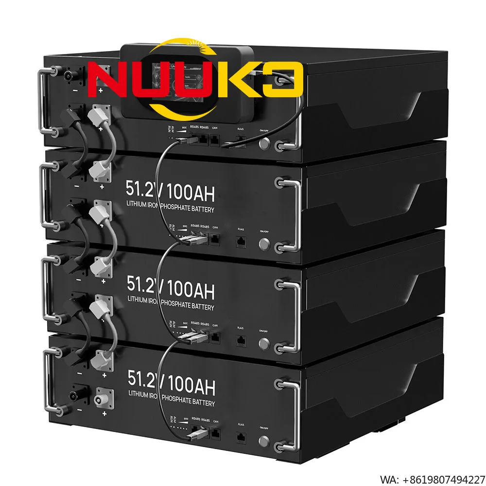 NUUKO 51.2V100ah Lithium Battery Pack Long Life LiFePO4 Batteries for Solar Storage/Inverter/UPS/19 Rack
NUUKO 51.2V100ah Lithium Battery Pack Long Life LiFePO4 Batteries for Solar Storage/Inverter/UPS/19 Rack