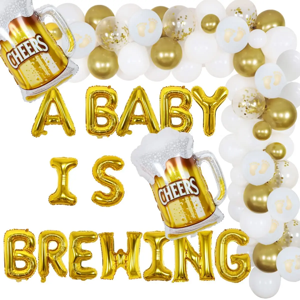 JOYMEMO Baby Is Brewing Baby Shower Decorations Diaper Party Decor Beer Foil Balloons Gender Reveal Party Pregnancy Celebration
JOYMEMO Baby Is Brewing Baby Shower Decorations Diaper Party Decor Beer Foil Balloons Gender Reveal Party Pregnancy Celebration