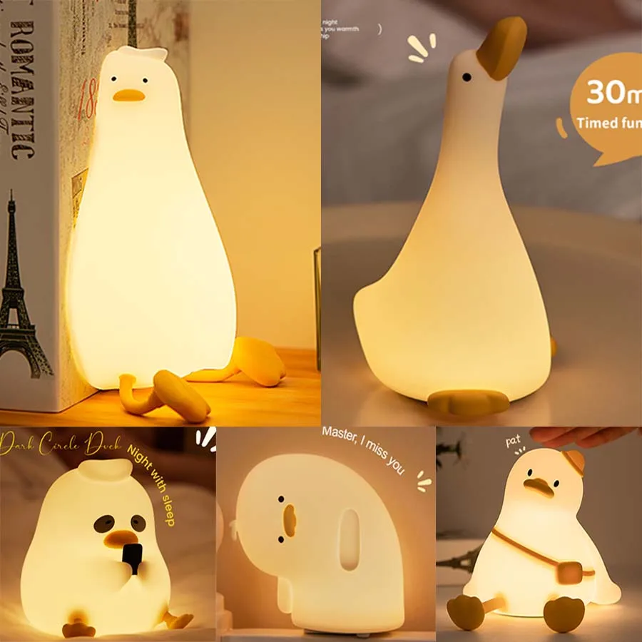 Cute Duck Night Light for Kids Animal Silicone Patting Lamp Rechargeable Home Nursery Bedroom Bedside Decor Birthday Gifts
Cute Duck Night Light for Kids Animal Silicone Patting Lamp Rechargeable Home Nursery Bedroom Bedside Decor Birthday Gifts