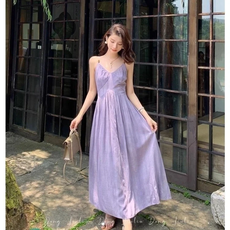Women's French Sleeveless Long Dress Slim Vacation Summer New Solid Sleeveless Dress
Women's French Sleeveless Long Dress Slim Vacation Summer New Solid Sleeveless Dress