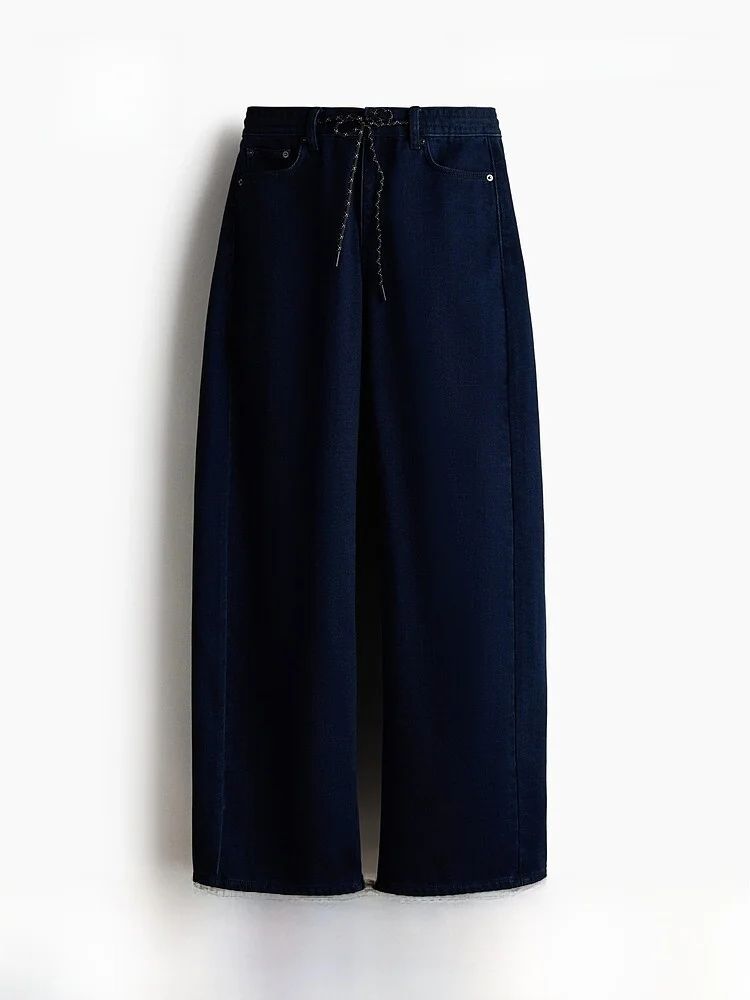 H&M Women's Casual Loose Fit Jeans Mid-Waist Tapered Leg Cotton Polyester Blend Comfortable Straight Leg Trousers
H&M Women's Casual Loose Fit Jeans Mid-Waist Tapered Leg Cotton Polyester Blend Comfortable Straight Leg Trousers