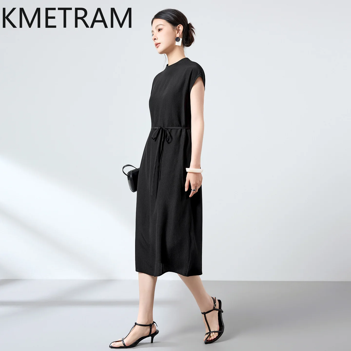 KMETRAM 100% Real Mulberry Silk Tank Dresses for Women Black Sleeveless Midi Dress Summer Casual Frocks Woman Clothing 2026 원피스
KMETRAM 100% Real Mulberry Silk Tank Dresses for Women Black Sleeveless Midi Dress Summer Casual Frocks Woman Clothing 2026 원피스