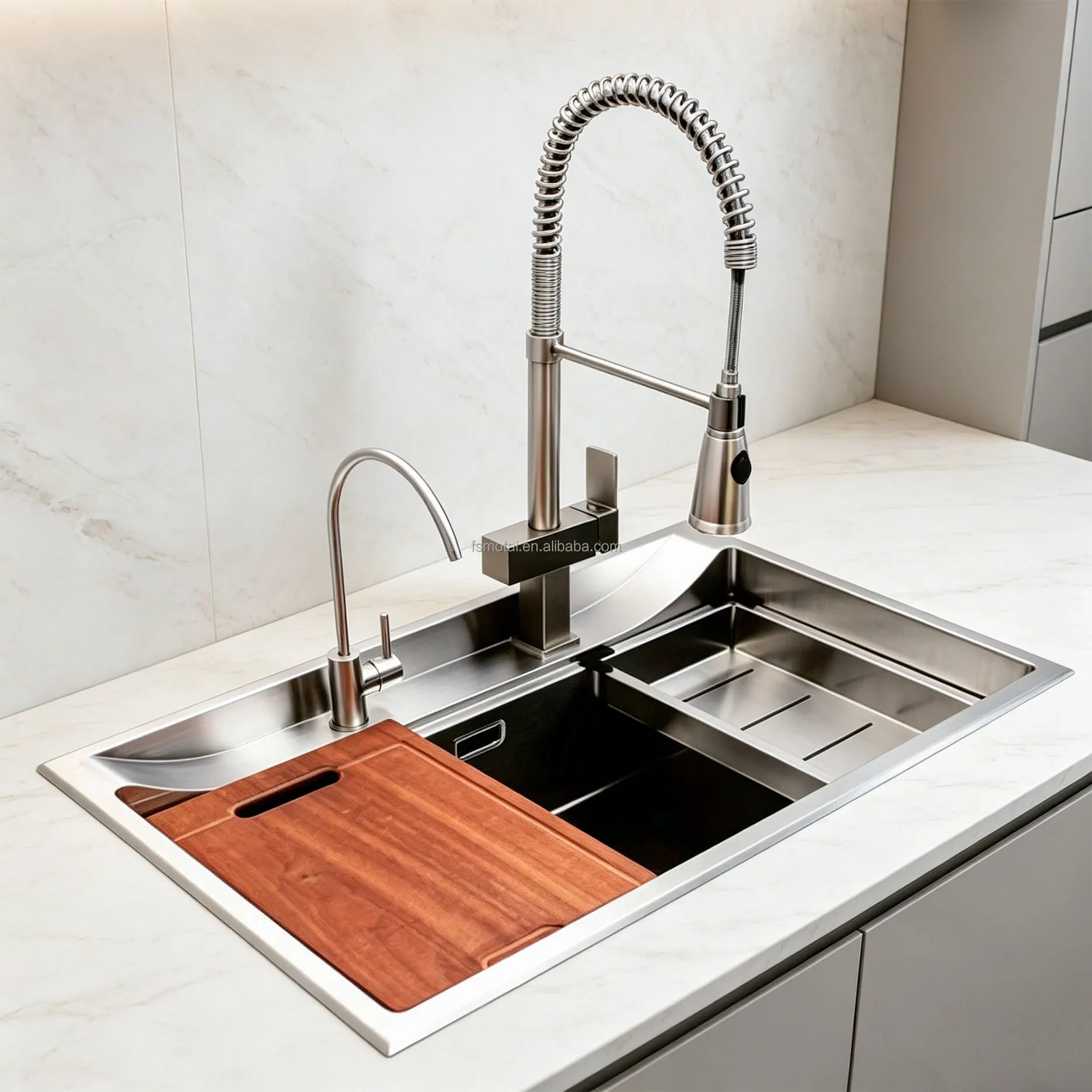 31 Inch Handmade SUS Stainless Steel Workstation Single Bowl Kitchen Sink Model 7850
31 Inch Handmade SUS Stainless Steel Workstation Single Bowl Kitchen Sink Model 7850