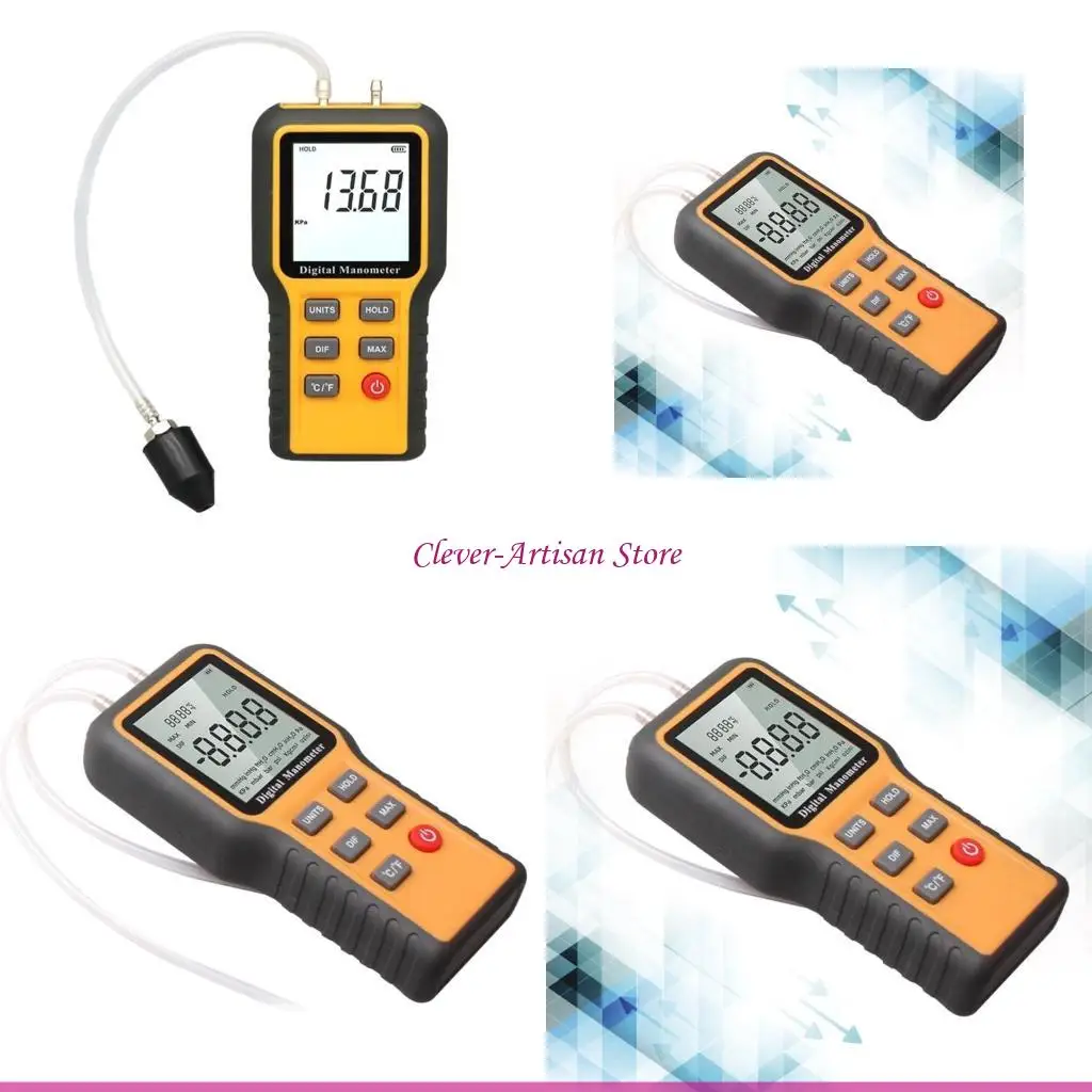 E06B Pressure Tester Double Port HVAC Digital Manometer
E06B Pressure Tester Double Port HVAC Digital Manometer