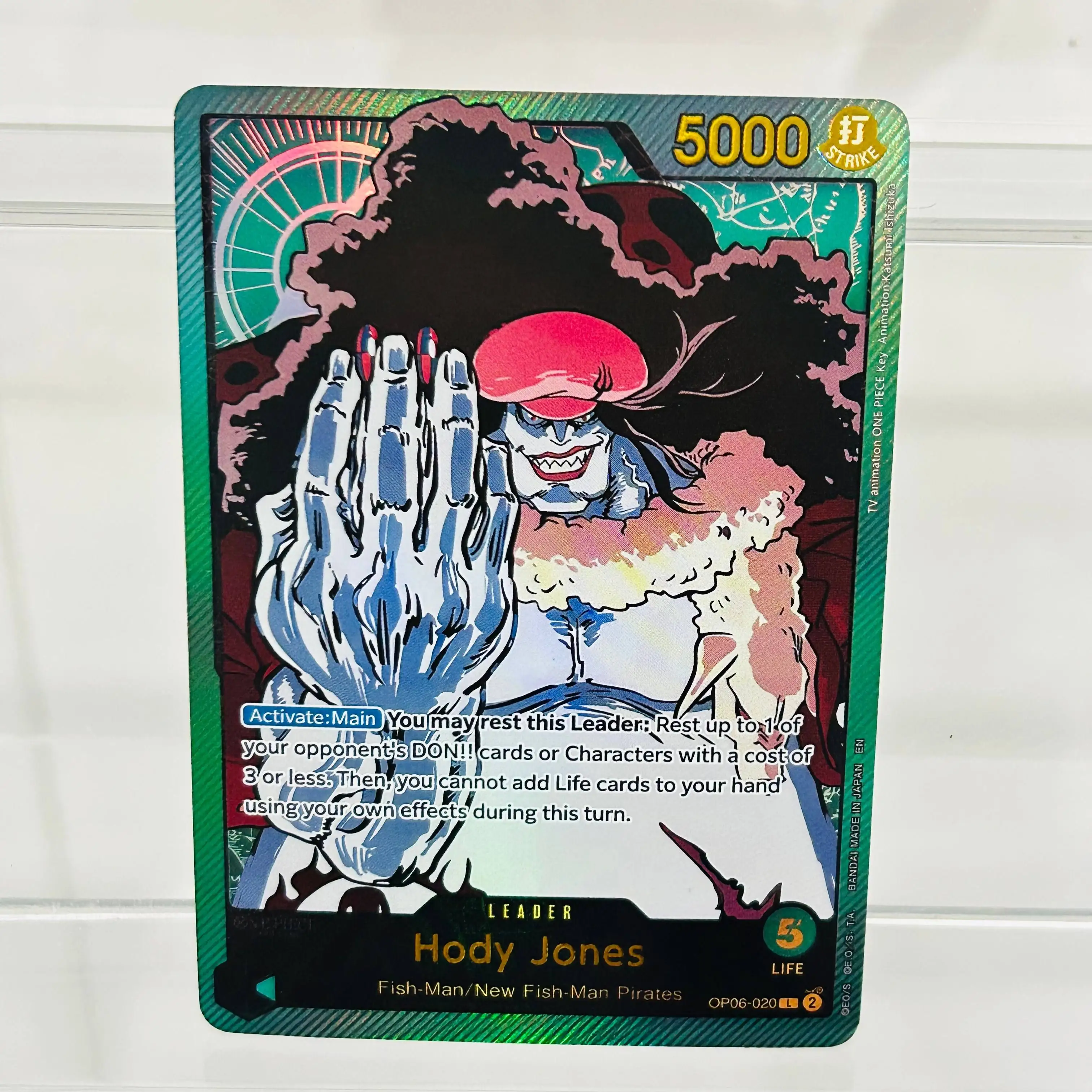 One Piece Hody Jones OP06-020 English DIY Card with Holographic Texture, Perfect Condition Premium Anime Collection Card
One Piece Hody Jones OP06-020 English DIY Card with Holographic Texture, Perfect Condition Premium Anime Collection Card
