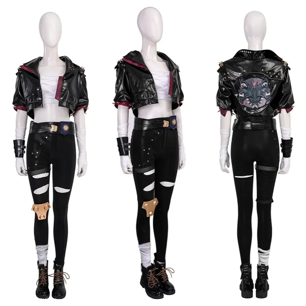 LOL Arcane 2 Vi Cosplay Costume Black Leather Coat Outfit Halloween Christmas New Year Party Deguisement Woman Game Suit
LOL Arcane 2 Vi Cosplay Costume Black Leather Coat Outfit Halloween Christmas New Year Party Deguisement Woman Game Suit