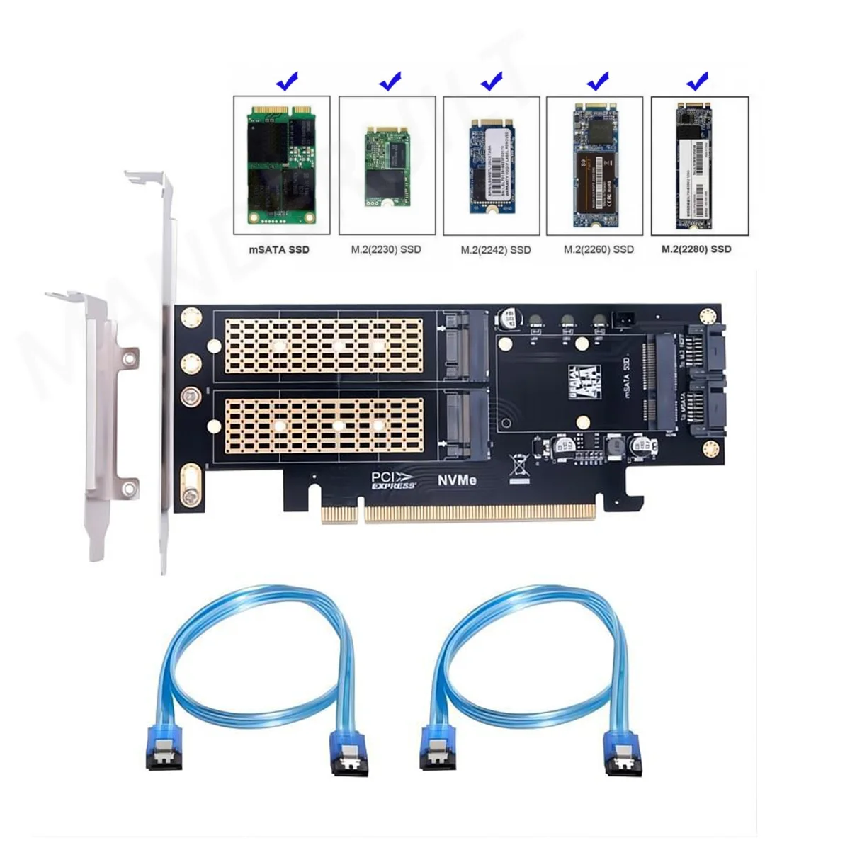 M.2 NVMe SSD NGFF To PCIE 4X Adapter PCI-E 3.0 Dual SATA to NGFF NVME MSATA M-Key B/M-key SSD Card Adapter 3in1
M.2 NVMe SSD NGFF To PCIE 4X Adapter PCI-E 3.0 Dual SATA to NGFF NVME MSATA M-Key B/M-key SSD Card Adapter 3in1