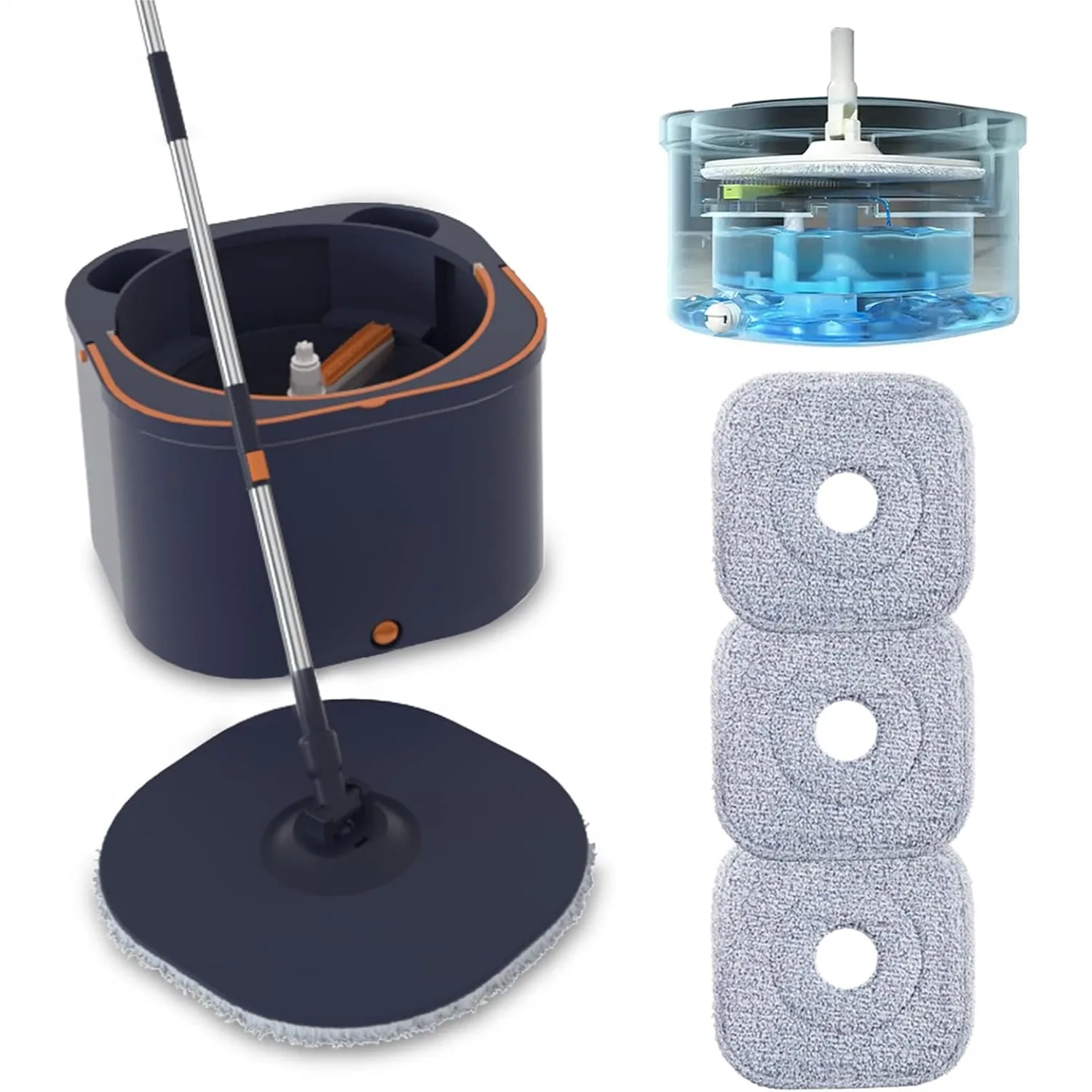 Flat Floor Mop and Bucket System Set with Wringer, Spin Mop Separate Clean and Dirty Water for Hardwood, Tile, Laminate
Flat Floor Mop and Bucket System Set with Wringer, Spin Mop Separate Clean and Dirty Water for Hardwood, Tile, Laminate