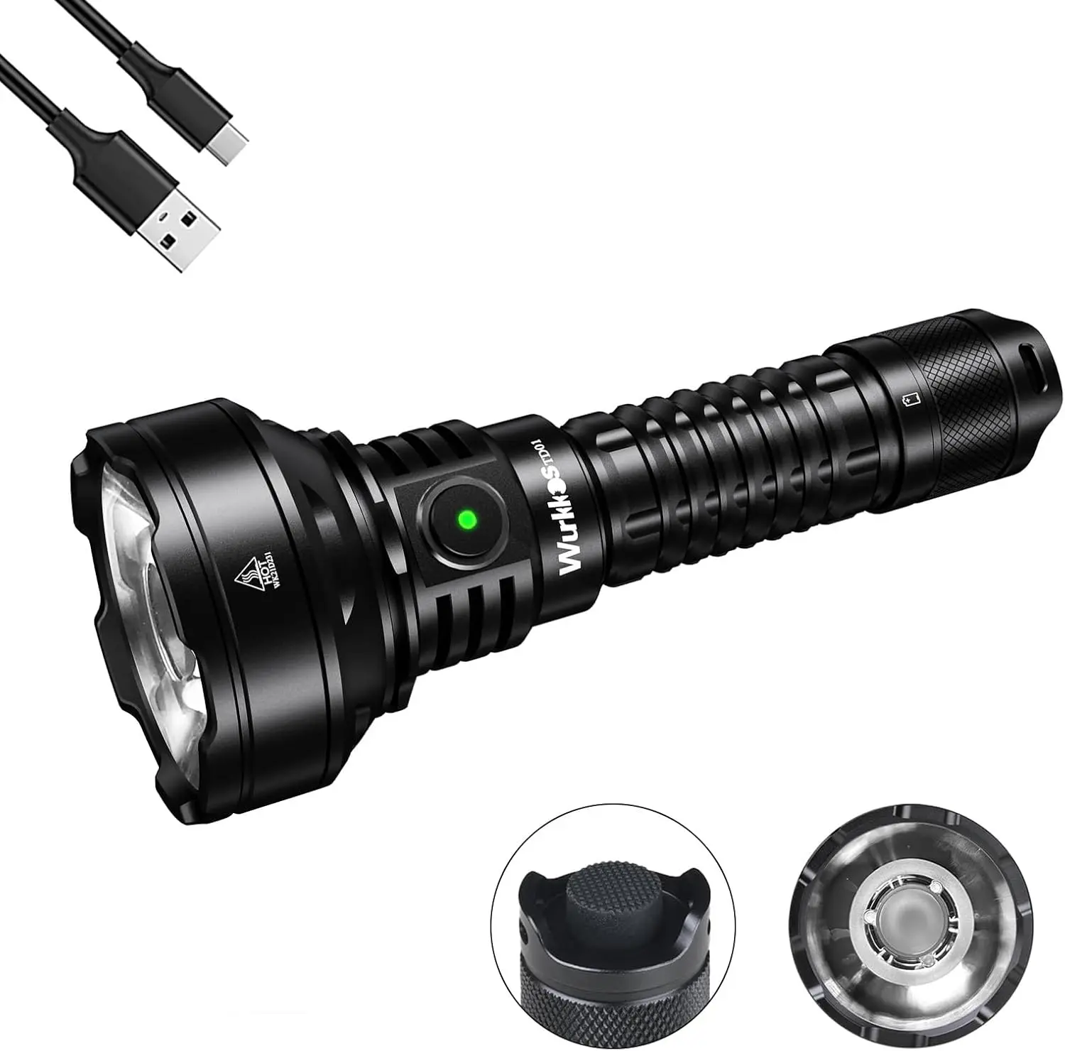 Rechargeable LED Tactical Flashlight TD01C 1800LM High Lumens IP68 USB-C
Rechargeable LED Tactical Flashlight TD01C 1800LM High Lumens IP68 USB-C