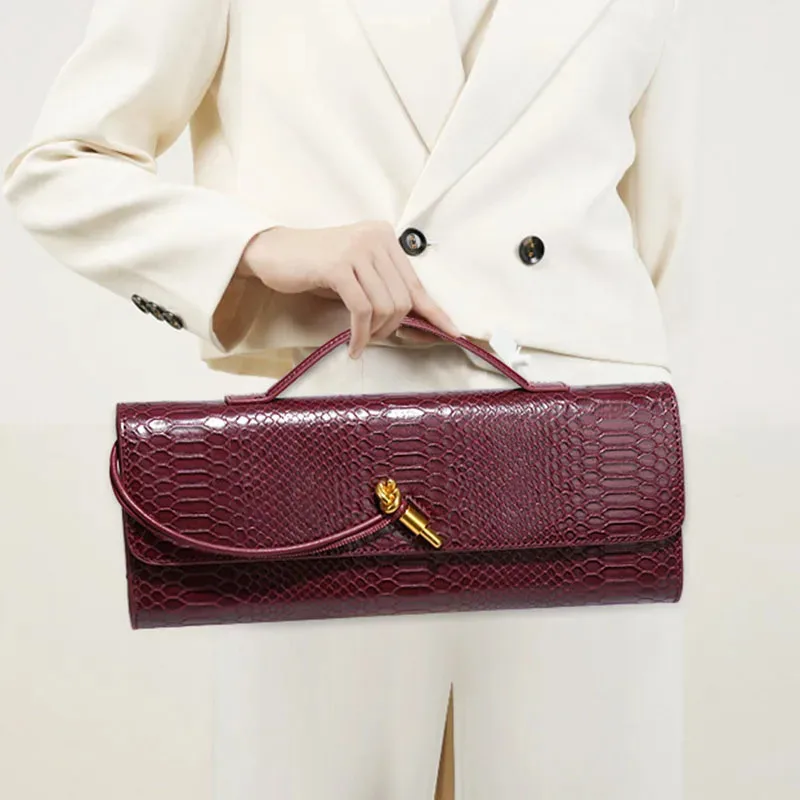 Luxury Design Women's Top-Handle Evening Handbag Long Purse Crocodile Crossbody Shoulder Bag
Luxury Design Women's Top-Handle Evening Handbag Long Purse Crocodile Crossbody Shoulder Bag