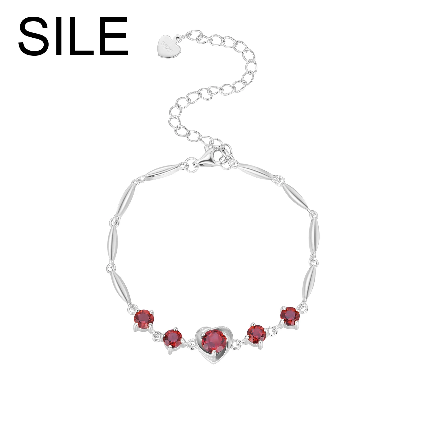 SILE Luxury Women Bracelets 100% 925 Sterling Silver Heart Chains Natural Garnet Inlay Bangle Bridal Engagement Fine Jewel Gifts
SILE Luxury Women Bracelets 100% 925 Sterling Silver Heart Chains Natural Garnet Inlay Bangle Bridal Engagement Fine Jewel Gifts