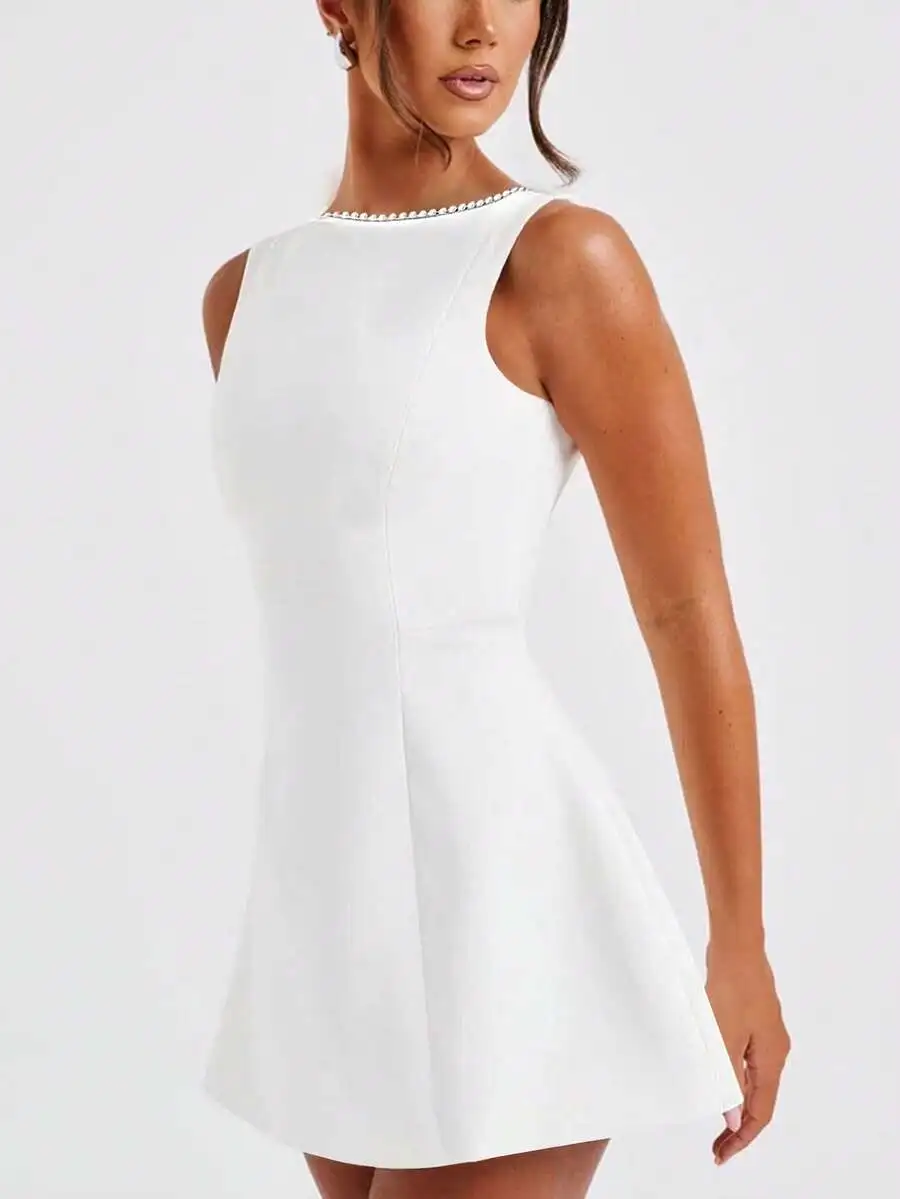 Womens Solid Color Sleeveless Short Dress For Party Wedding Guest Cocktail Spring White
Womens Solid Color Sleeveless Short Dress For Party Wedding Guest Cocktail Spring White