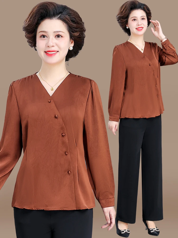 Faionable Small irt Set for Middle-Aged Mothers Spring Autumn Sli Top Polyester Fiber Loose Fit Open Cardigan
Faionable Small irt Set for Middle-Aged Mothers Spring Autumn Sli Top Polyester Fiber Loose Fit Open Cardigan