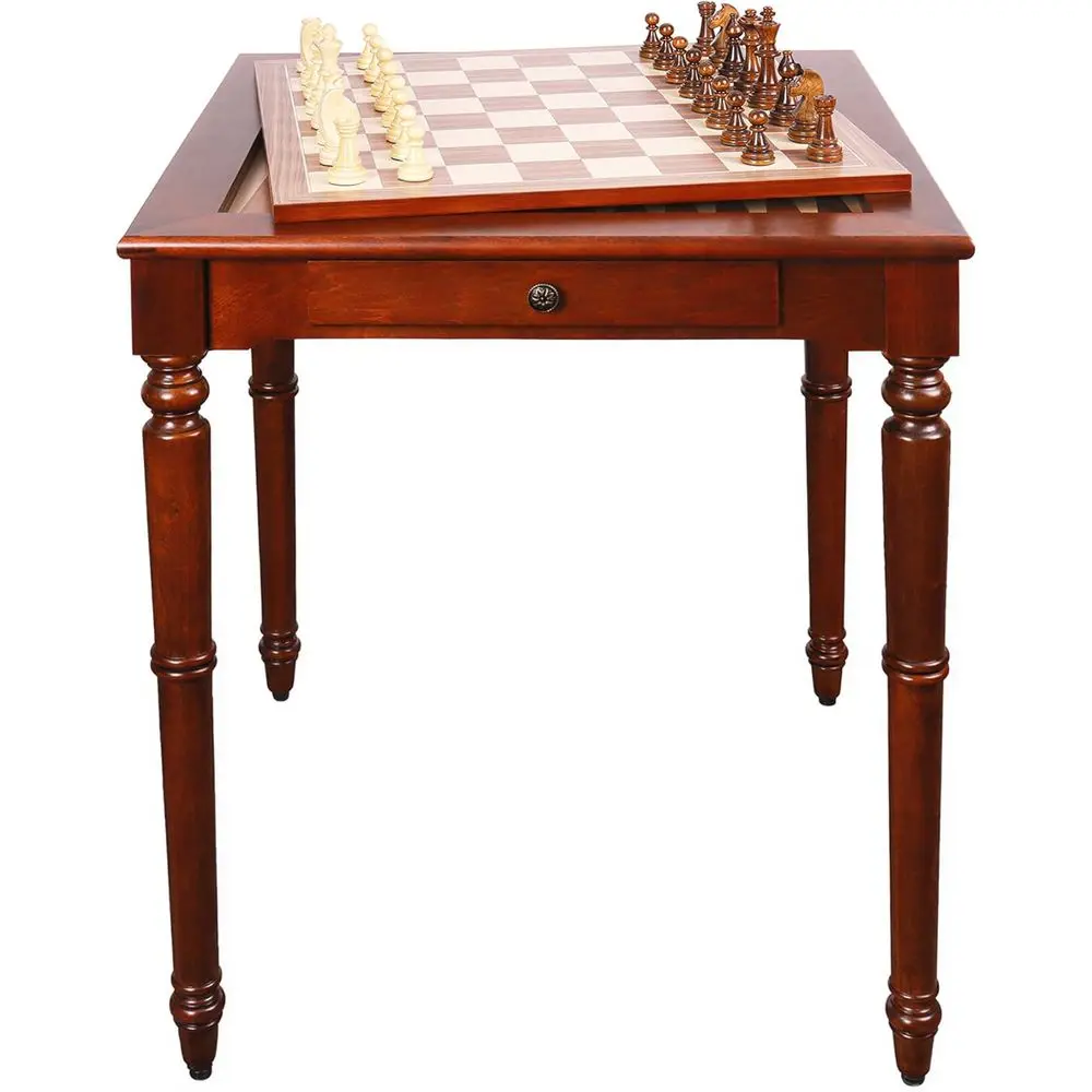 Solid Wood 3-in-1 Deluxe Chess, Checkers & Backgammon Game Table Set with Pieces, Cherry Finish
Solid Wood 3-in-1 Deluxe Chess, Checkers & Backgammon Game Table Set with Pieces, Cherry Finish